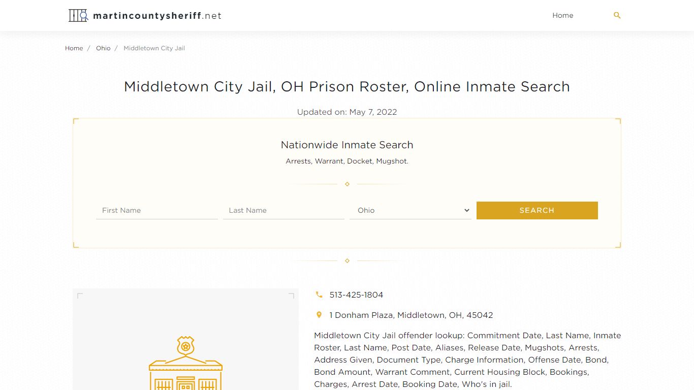 Middletown City Jail, OH Prison Roster, Online Inmate ...